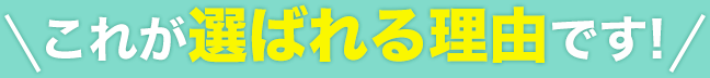 これが選ばれる理由です!