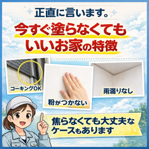 正直に言います。今すぐ塗らなくてもいいお家の特徴！