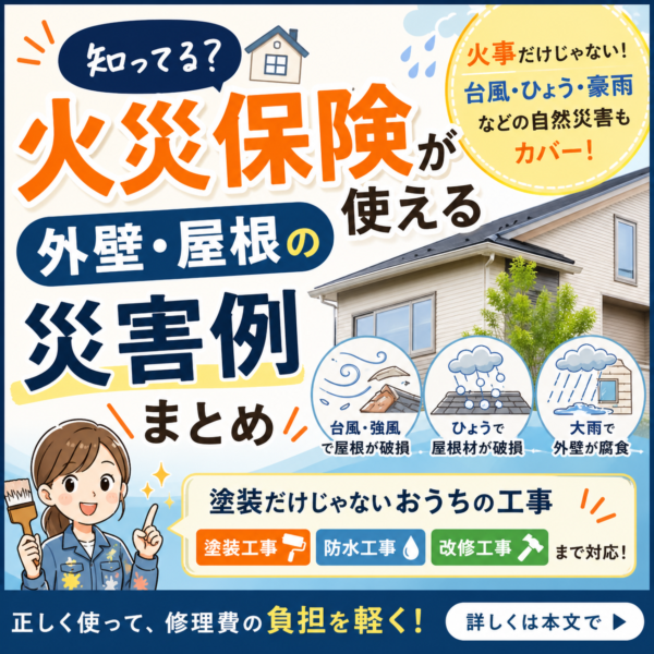 火災保険が使える“外壁・屋根の災害例”まとめ