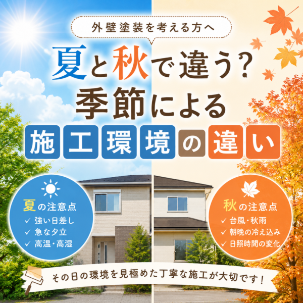 外壁塗装は夏と秋で違う？季節による施工環境の違い