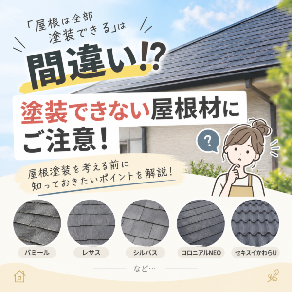 「屋根は全部塗装できる」は間違い!?
