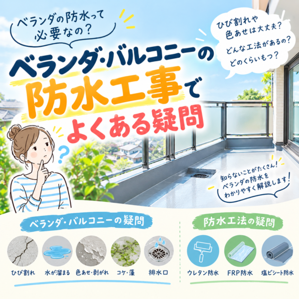 ベランダの防水工事って必要?防水の種類や劣化サインを解説!