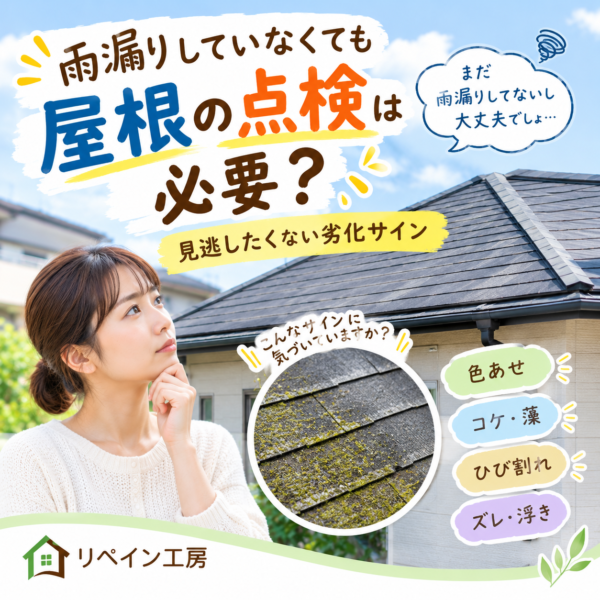 雨漏りしていなくても屋根の点検は必要?