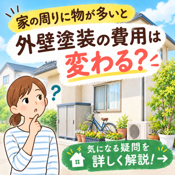家の周りに物が多いと、外壁塗装の費用は変わる?